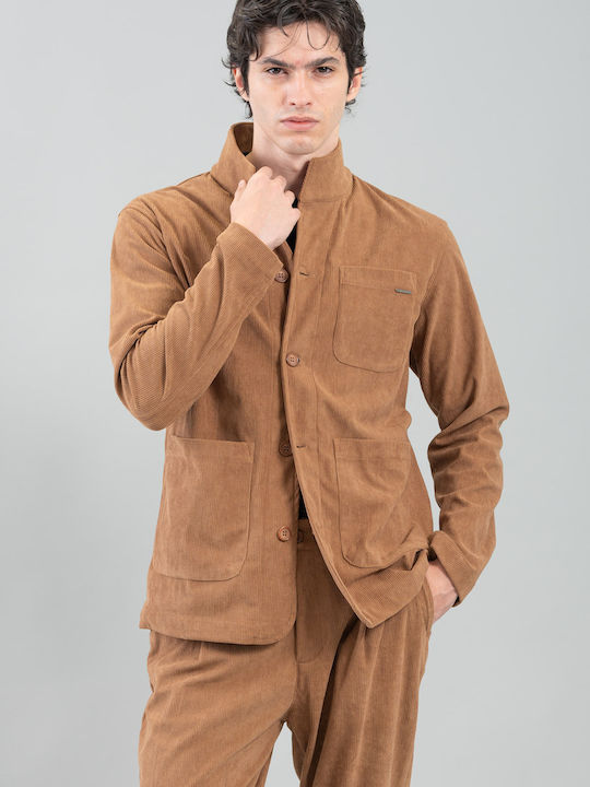 Μακρυμάνικo Overshirt Camel 300-2425-Azzate