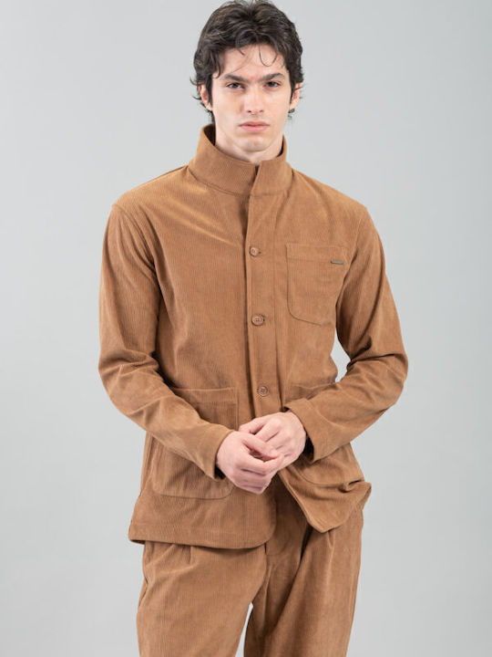 Μακρυμάνικo Overshirt Camel 300-2425-Azzate