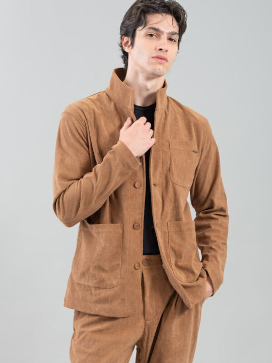 Μακρυμάνικo Overshirt Camel 300-2425-Azzate