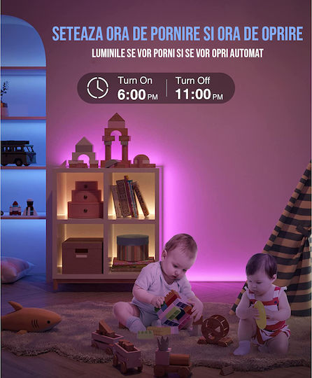 Zafit Inteligent Bandă LED Wi-Fi RGB Lumină 5m Tip SMD5050 cu Telecomandă & Controler WiFi