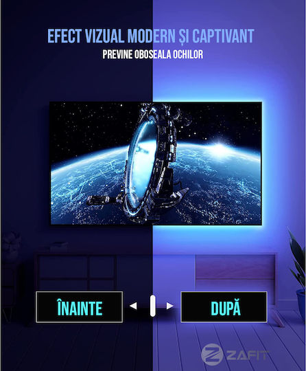 Zafit Inteligent Bandă LED Wi-Fi RGB Lumină 5m Tip SMD5050 cu Telecomandă & Controler WiFi