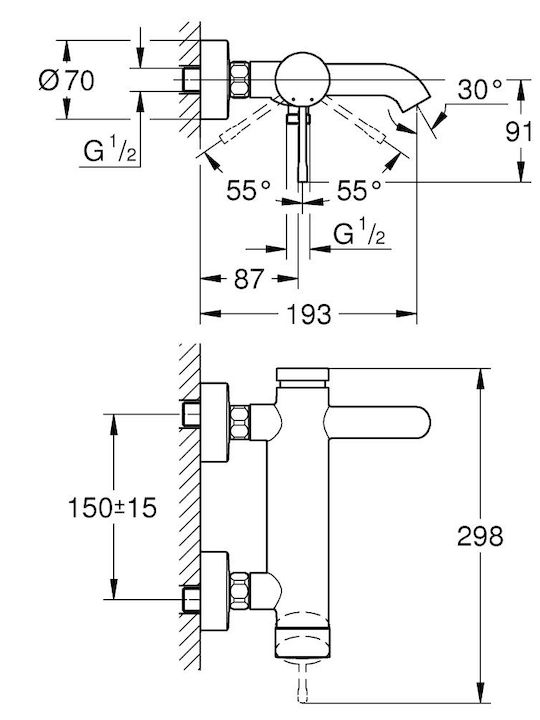 Grohe Essence Миксер Батерия Баня Розово злато