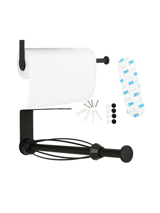 Olympus Wall Mounted Metallic Paper Towel Holder Black Matt 31cm