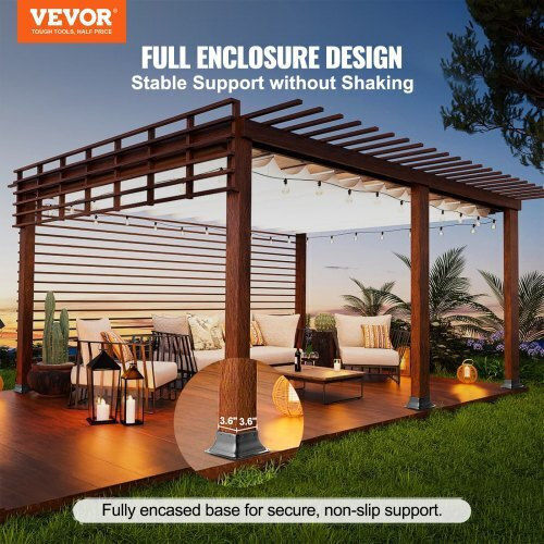 Vevor Βάση για Πέργκολα 15.3x15.3cm 10τμχ