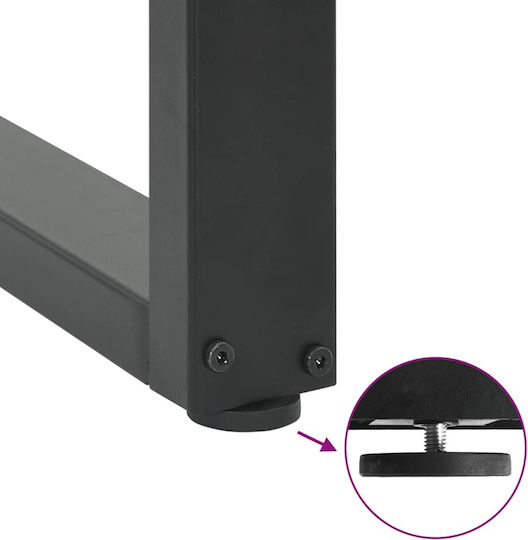 vidaXL Metallic Furniture Foot 2 Pieces Suitable for Table / Coffee Table 28x72x72cm Anthracite
