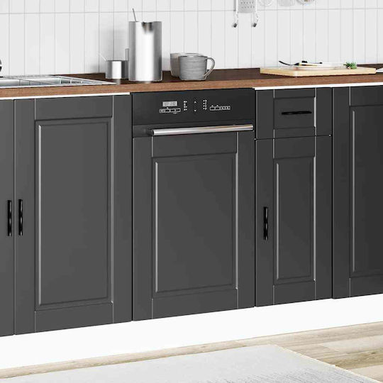 Vidaxl Панел за съдомиялна машина Porto черен 45x1.5x67 см