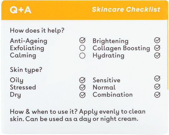 Q+A Natural Skincare Light Cream Face Day with Centella Asiatica 50gr