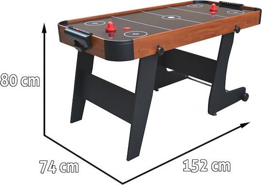 Children's Air Hockey Table + Mdf Game Table + Family Game Brown 152x74x80cm