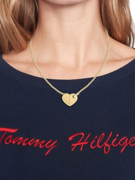 Tommy Hilfiger Κολιέ με σχέδιο Καρδιά από Επιχρυσωμένο Ατσάλι