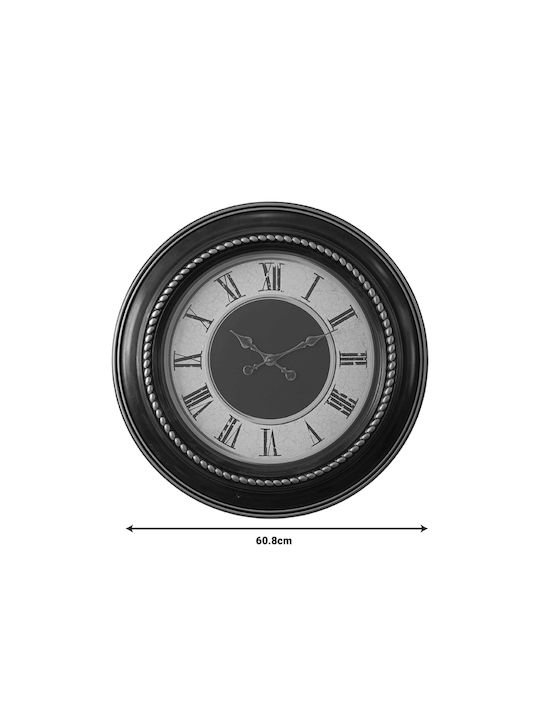 Inart 349-000008 Wall Clock Retta Inart Black Antique Gold Shade Φ60.8x5.6cm