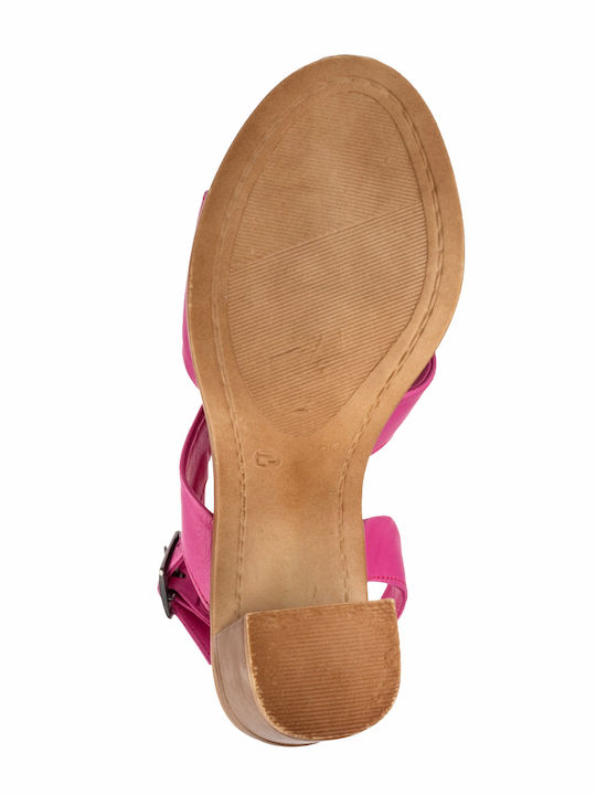 Leather Sandals Fuchsia
