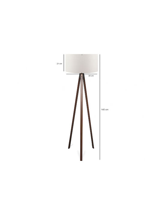 GloboStar Floor Lamp H140xW38cm. with Socket for Bulb E27 White