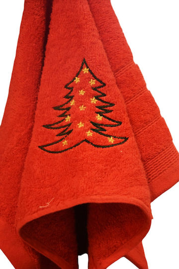 Decotelia Weihnachts-Handtuch Roter Weihnachtsbaum 40×60