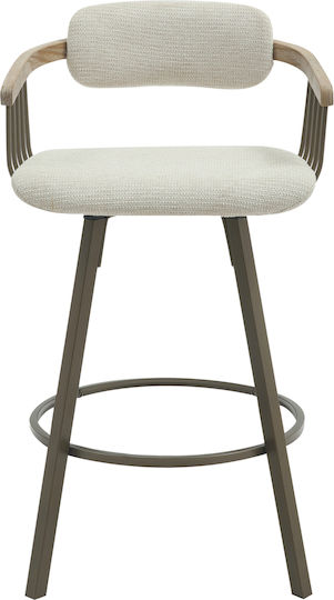 Hocker Bar mit Rückenlehne Gepolstert mit Stoff Lang Copper-ecru 51.5x48.5x89.5cm