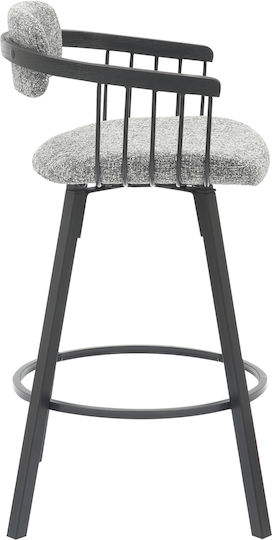 Hocker Bar mit Rückenlehne Gepolstert mit Stoff Lang Black, Grey