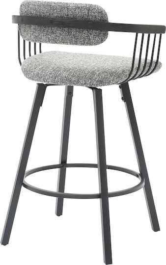 Hocker Bar mit Rückenlehne Gepolstert mit Stoff Lang Black, Grey