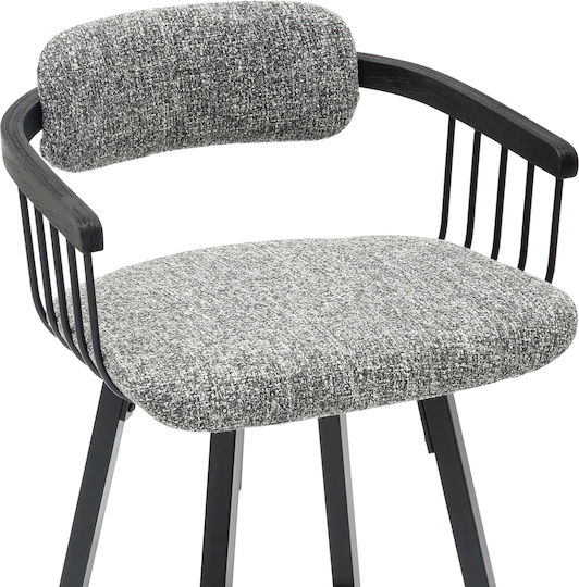 Hocker Bar mit Rückenlehne Gepolstert mit Stoff Lang Black, Grey