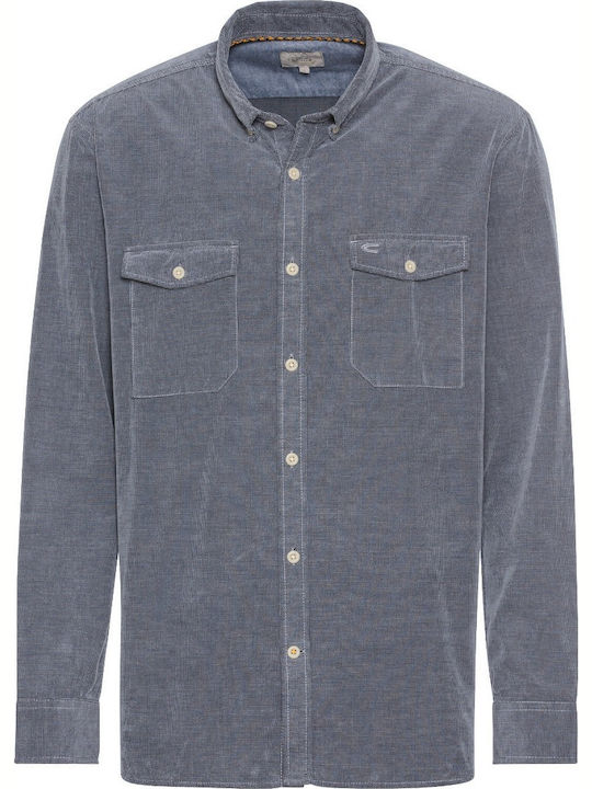 Long-sleeved Corduroy Shirt Blue