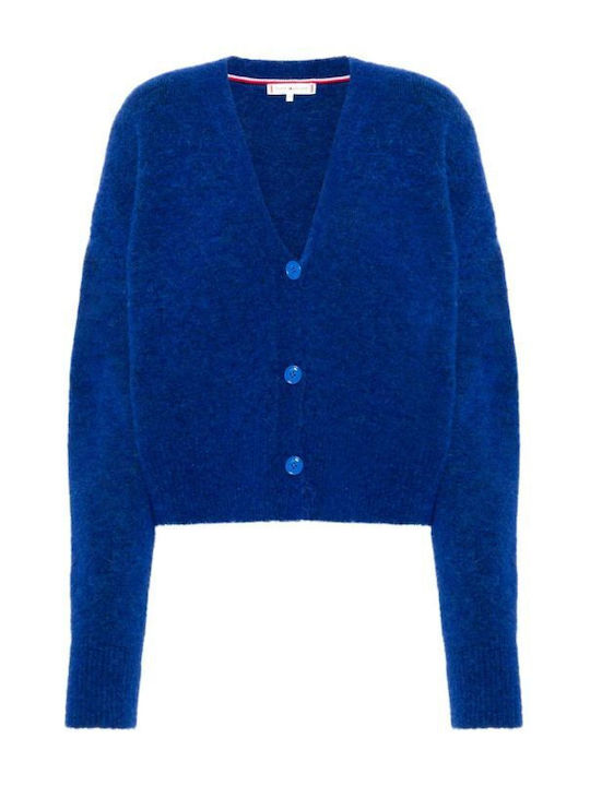 Tommy Hilfiger Cardigan Crew Neck Buttons Ww0ww39916-c66-ultra Blue