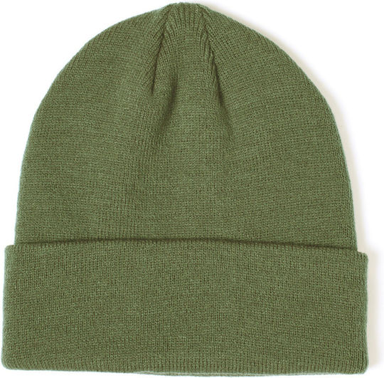 Beanie Unisex Σκούφος Πλεκτός σε Χακί χρώμα