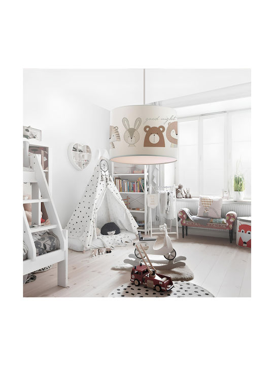 GloboStar Bear Einfaches Licht Kinderdeckenleuchte Deckenleuchte mit Fassung E27 Weiß 24x70cm