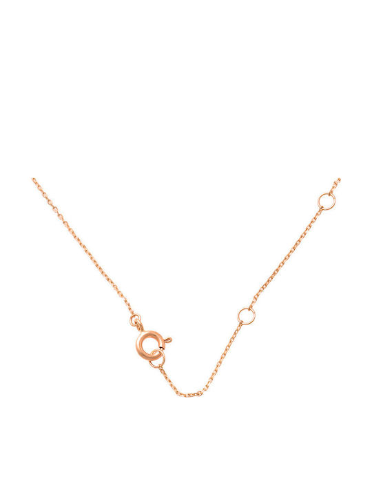 Κολιέ Κ18 Ροζ Χρυσή Αλυσίδα Agate F125784