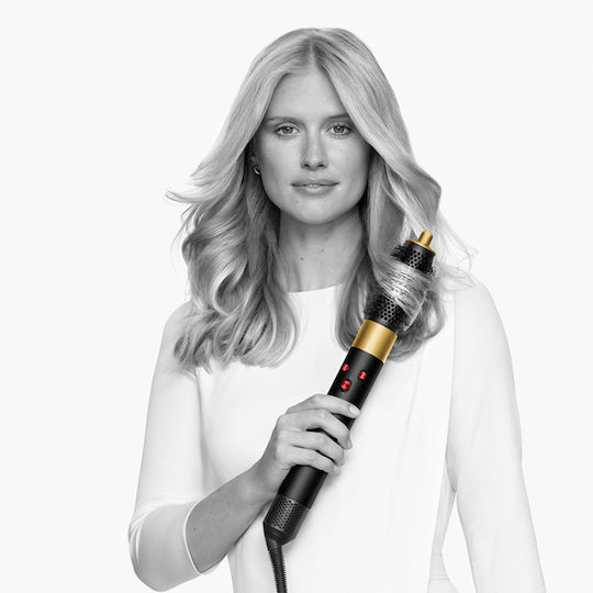 Dyson HS05 Airwrap Complete Long Case Ηλεκτρική Βούρτσα με Αέρα & Περιστρεφόμενη Κεφαλή για Ίσιωμα και Μπούκλες 1300W Onyx/Gold