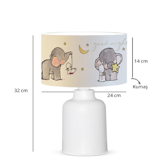 GloboStar Led Kids Portable Lamp Gray 24x24x32εκ.