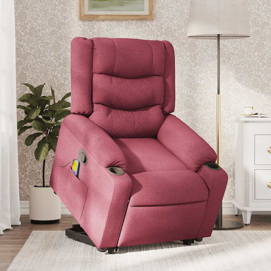 Фотьойл Relax Масаж С поставка за крака Бургундско 77x93x99см