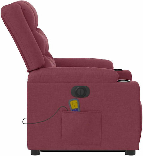 Fotoliu Relax Masaj cu Puf Burgundia 77x93x99cm