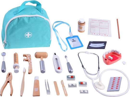 Jokomisiada Set medical pentru copii din lemn 5buc