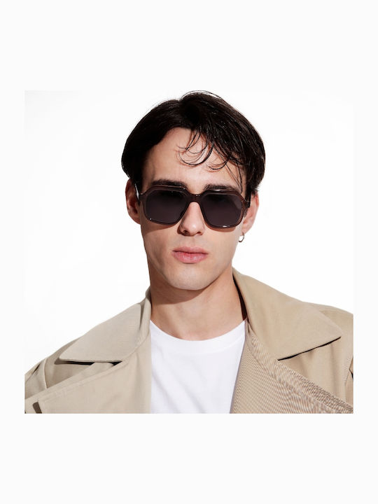 Urban Owl Keith Men's Sunglasses with Brown Plastic Frame and Brown Lens Keith-c4