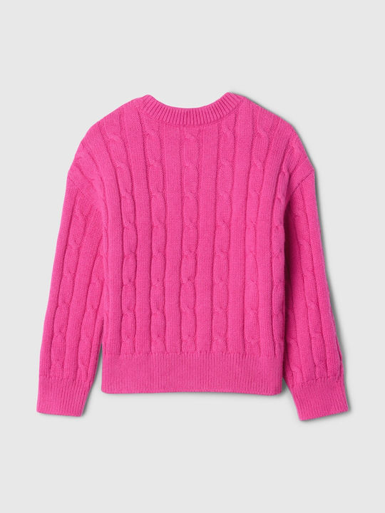 GAP Παιδικό Πουλόβερ Μακρυμάνικο super pink neon