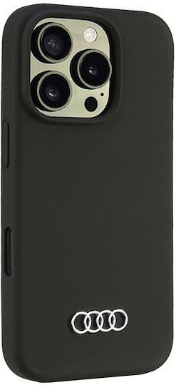 Силиконов калъф Audi за iPhone 16 Pro 6.3" Черен твърд калъф Au-lsrip16p-q3/d1-bk