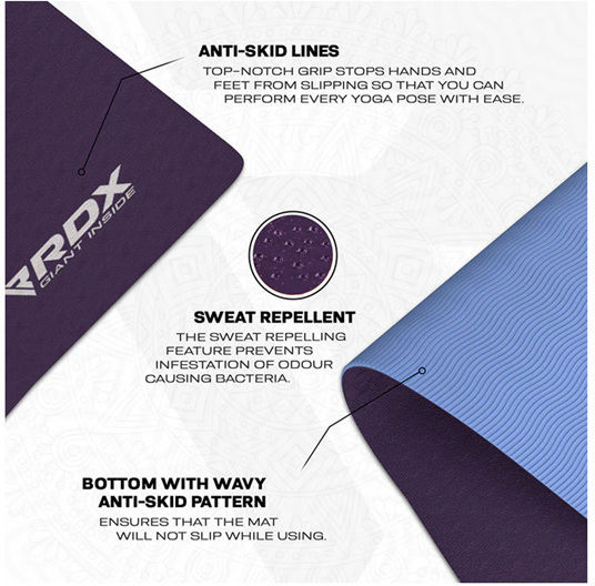 RDX Covor de exerciții fizice Yoga Violet