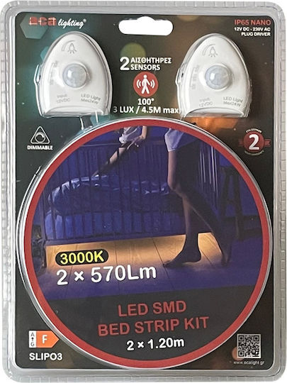 Aca Αδιάβροχη Ταινία LED 12V Θερμό Λευκό Φως 2x1.2m Τύπου SMD2835