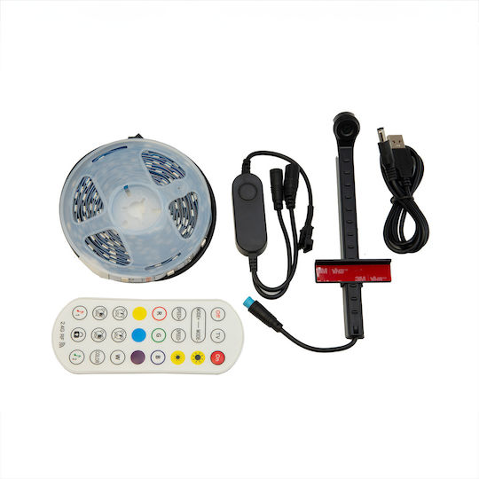 LED-Streifen Fernseher USB 5V RGB Licht 5m mit Netzteil & Fernbedienung