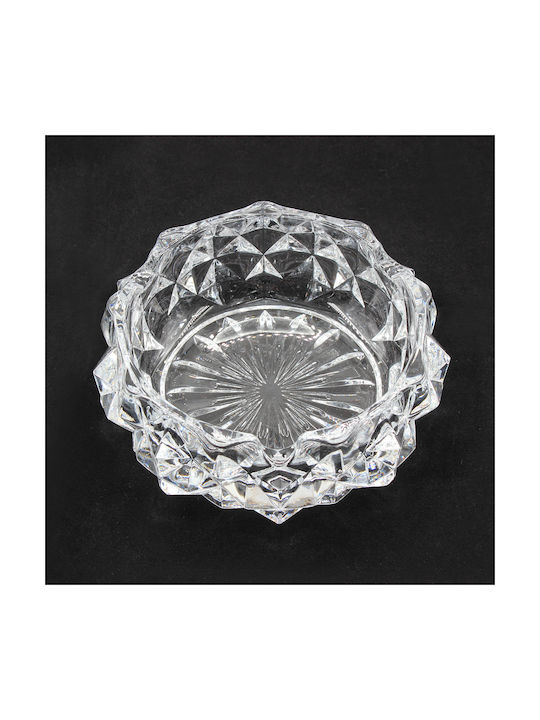 Scrumieră din sticlă Φ12x5 cm design rotund embosat Keskor 61354