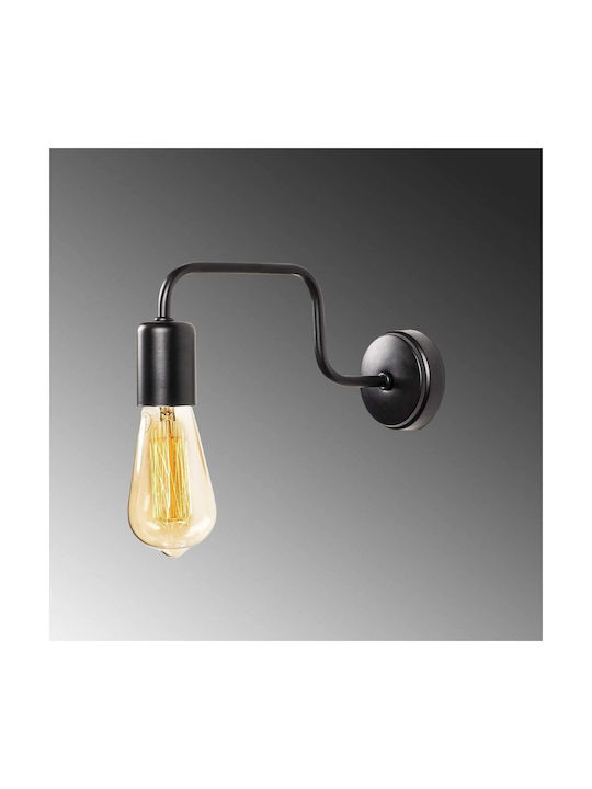 Opviq Modern Wall Lamp with E27 Socket Black 11x4cm