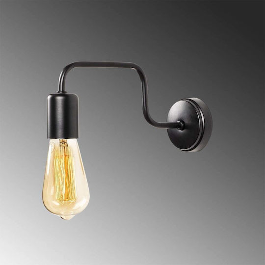 Opviq Modern Wandleuchte mit E27 Fassung Schwarz 11x4cm