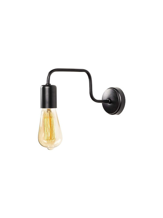 Opviq Modern Wall Lamp with E27 Socket Black 11x4cm