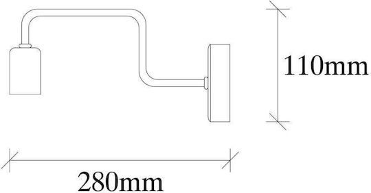 Opviq Modern Wandleuchte mit E27 Fassung Schwarz 11x4cm
