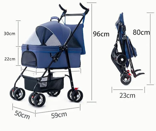 Kinderwagen für Hunde / Katzen Rosa L50xB59xH96cm.