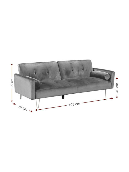 Lawson Dreisitzer Sofa Bett Samt Khaki 198x90x79cm