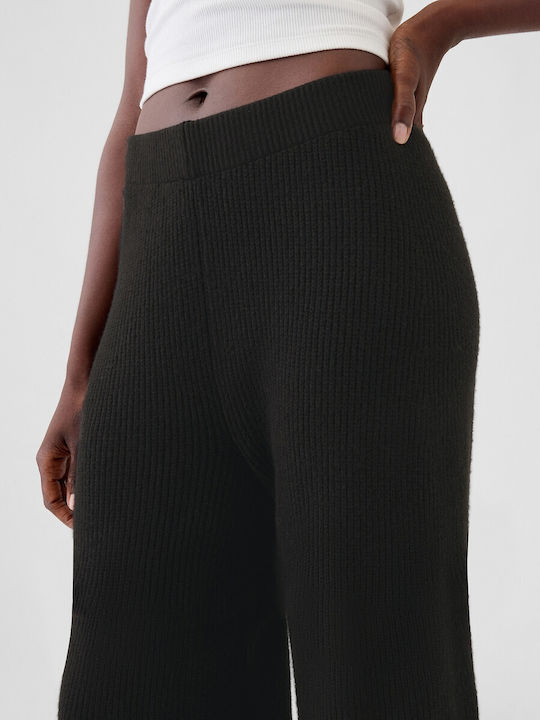 Women's Fabric Trousers with Elastic Black