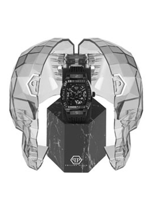 Philipp Plein Heaven Rock Couture Men's Battery Watch With Silver Metal Bracelet