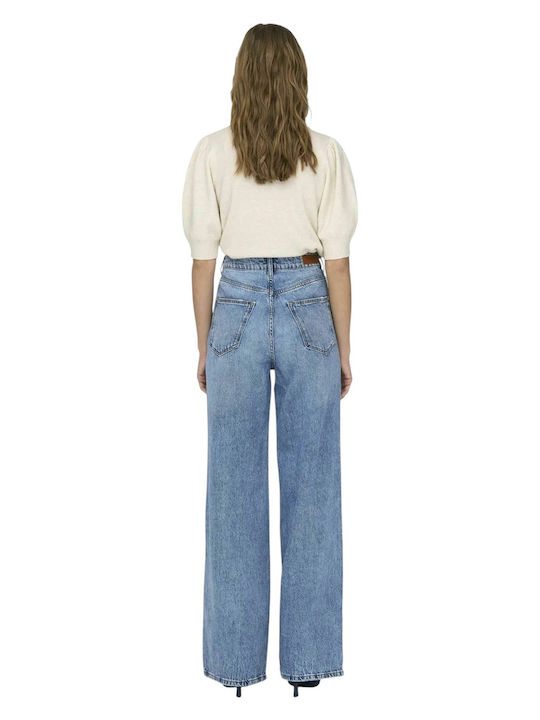 Hope Women's Jean Trousers in Wide Line Light Blue Denim Blue