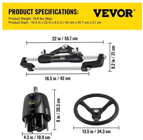 Vevor Boat Rudder YYDJHK6400A-3TJWRV0