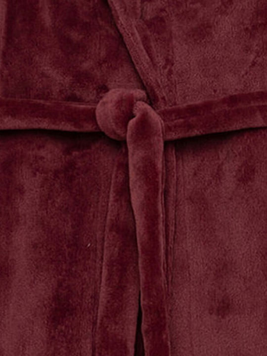 Minerva Winter Women's Fleece Robe Bordeaux