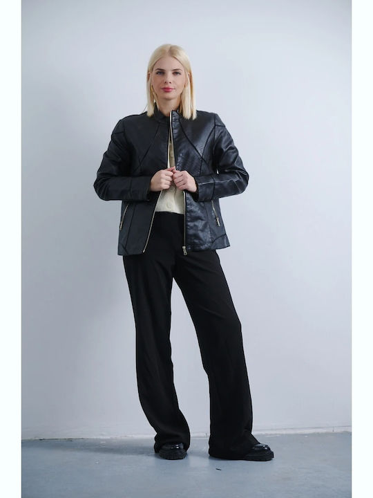 Fibes Jacket Biker made of Leatherette BLACK